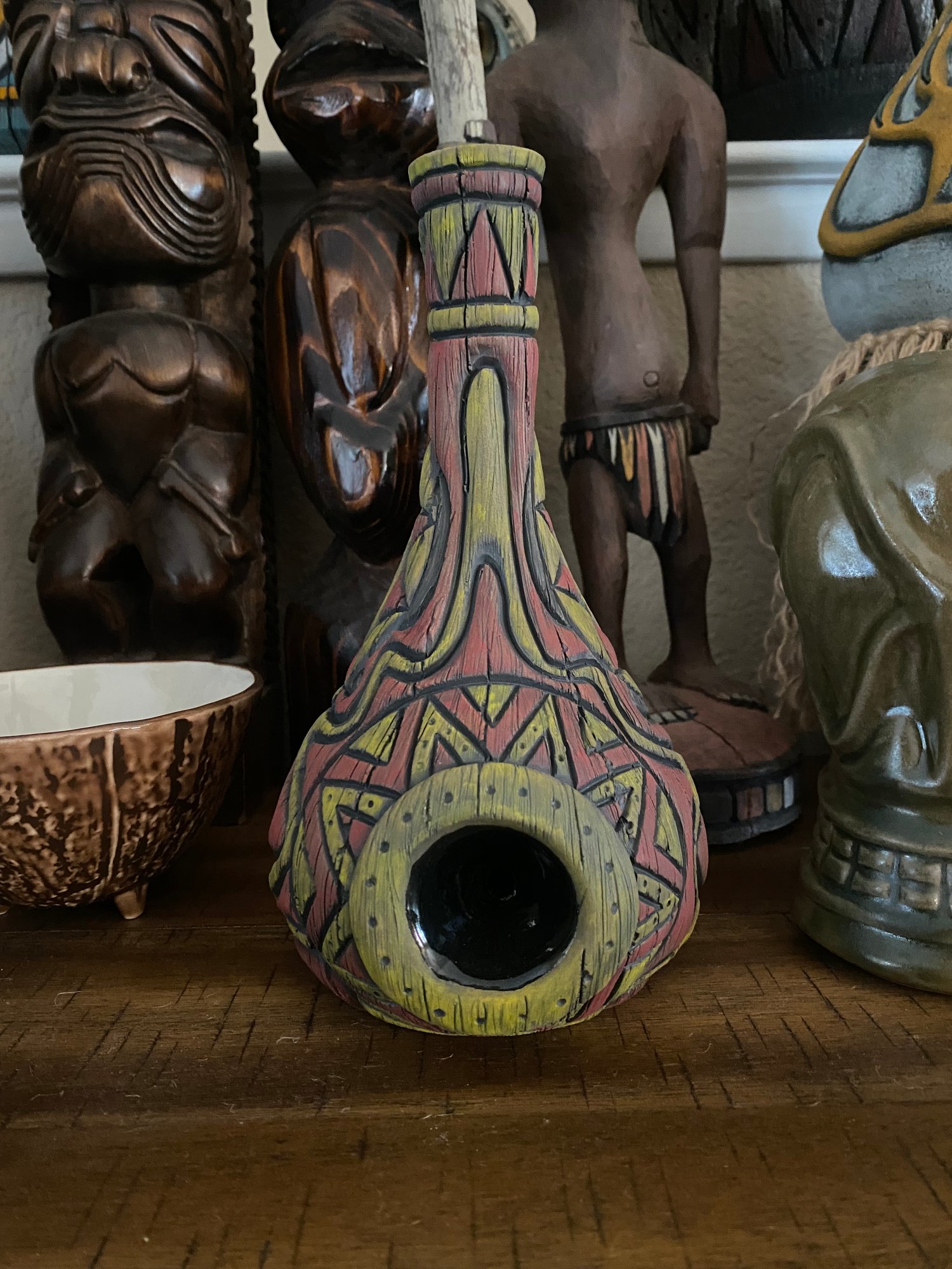 Image of “Abelam Peace Maker” Pipe (c) - Red/Yellow - Must Be 21 to Purchase - US Shipping Included 