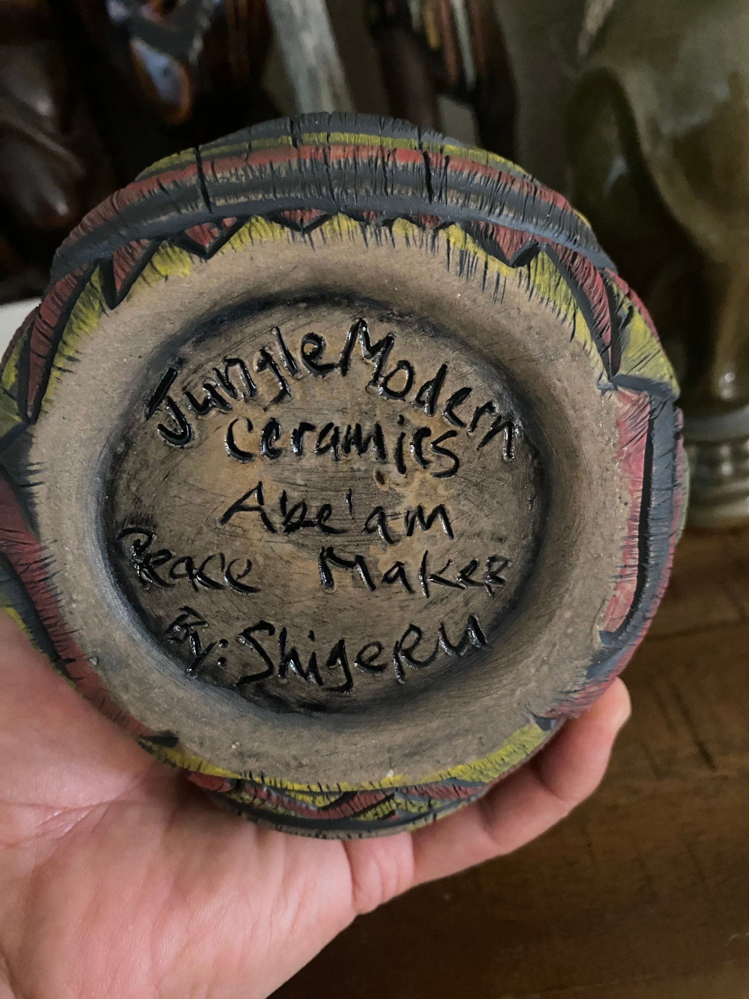 Image of “Abelam Peace Maker” Pipe (c) - Red/Yellow - Must Be 21 to Purchase - US Shipping Included 