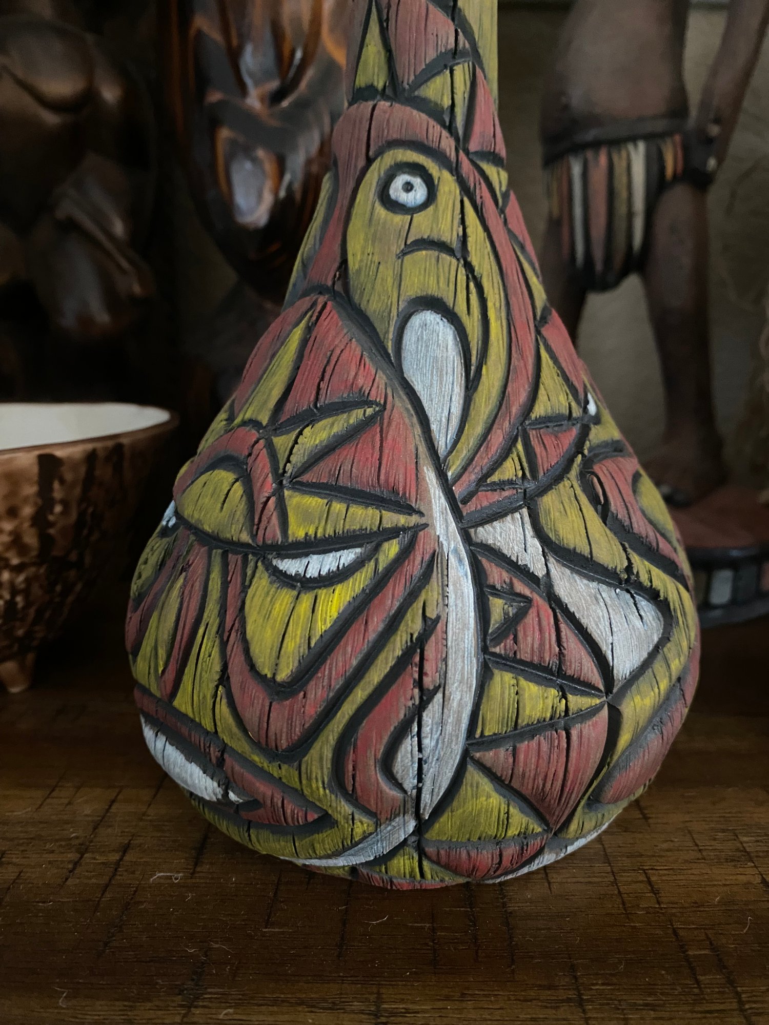 Image of  “Abelam Peace Maker” Pipe (d) -Red/Yellow/White - Must Be 21 to Purchase -US Shipping Included 