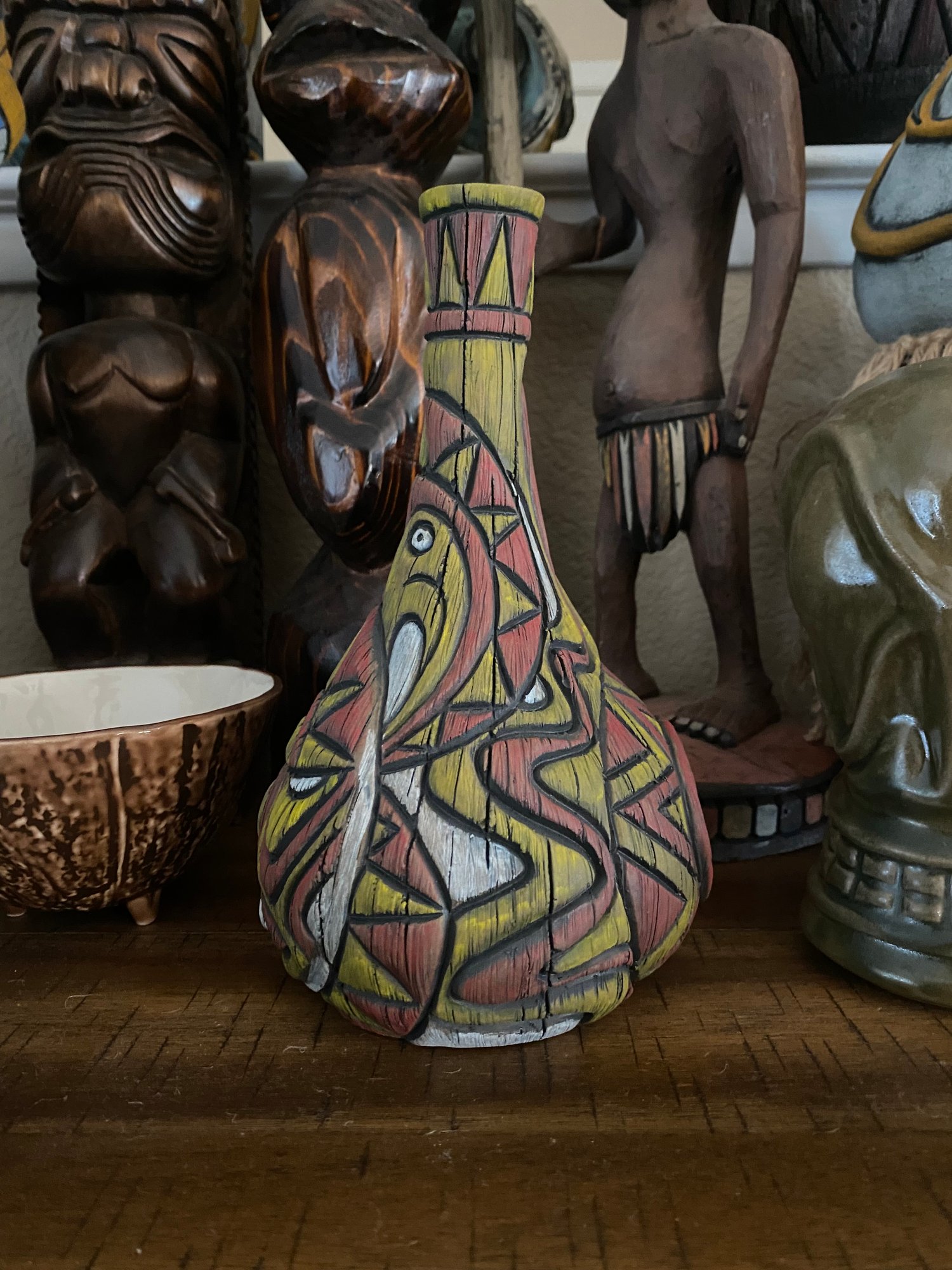 Image of  “Abelam Peace Maker” Pipe (d) -Red/Yellow/White - Must Be 21 to Purchase -US Shipping Included 