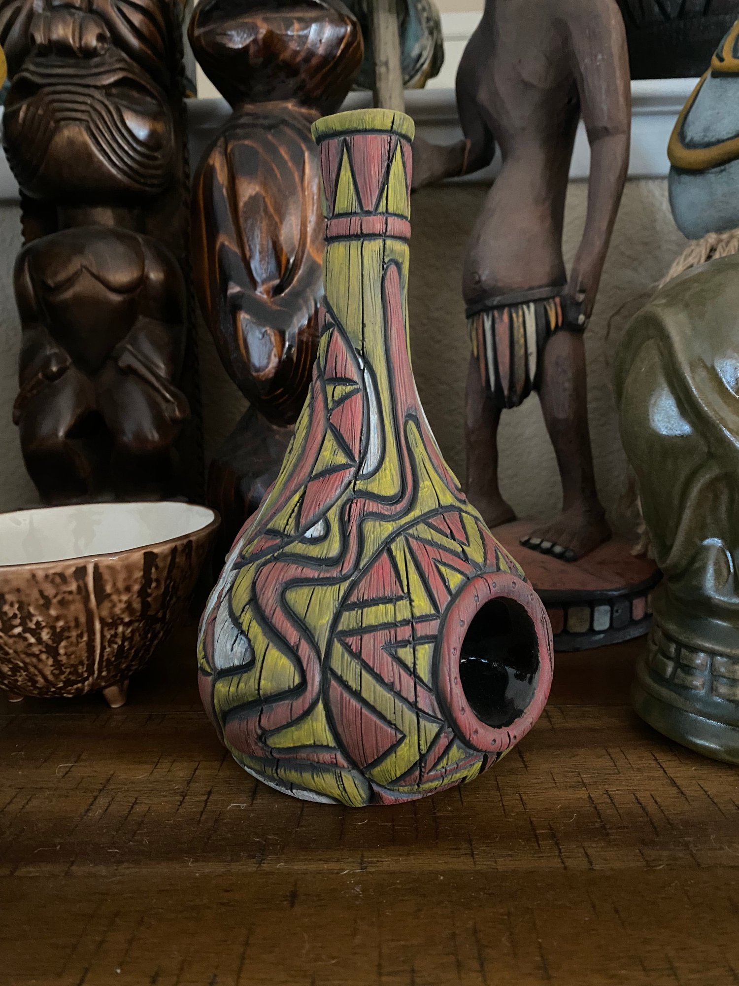 Image of  “Abelam Peace Maker” Pipe (d) -Red/Yellow/White - Must Be 21 to Purchase -US Shipping Included 