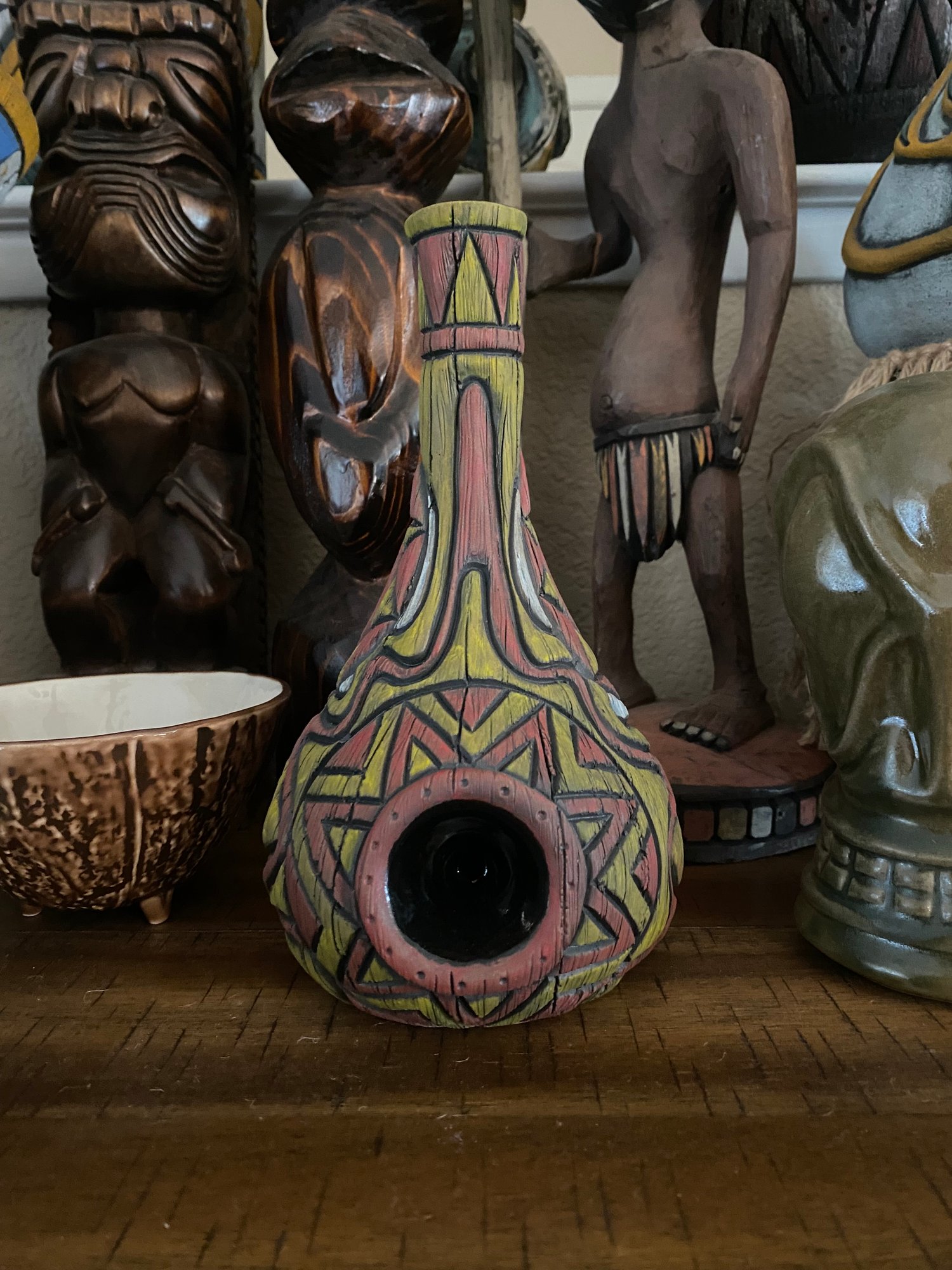 Image of  “Abelam Peace Maker” Pipe (d) -Red/Yellow/White - Must Be 21 to Purchase -US Shipping Included 