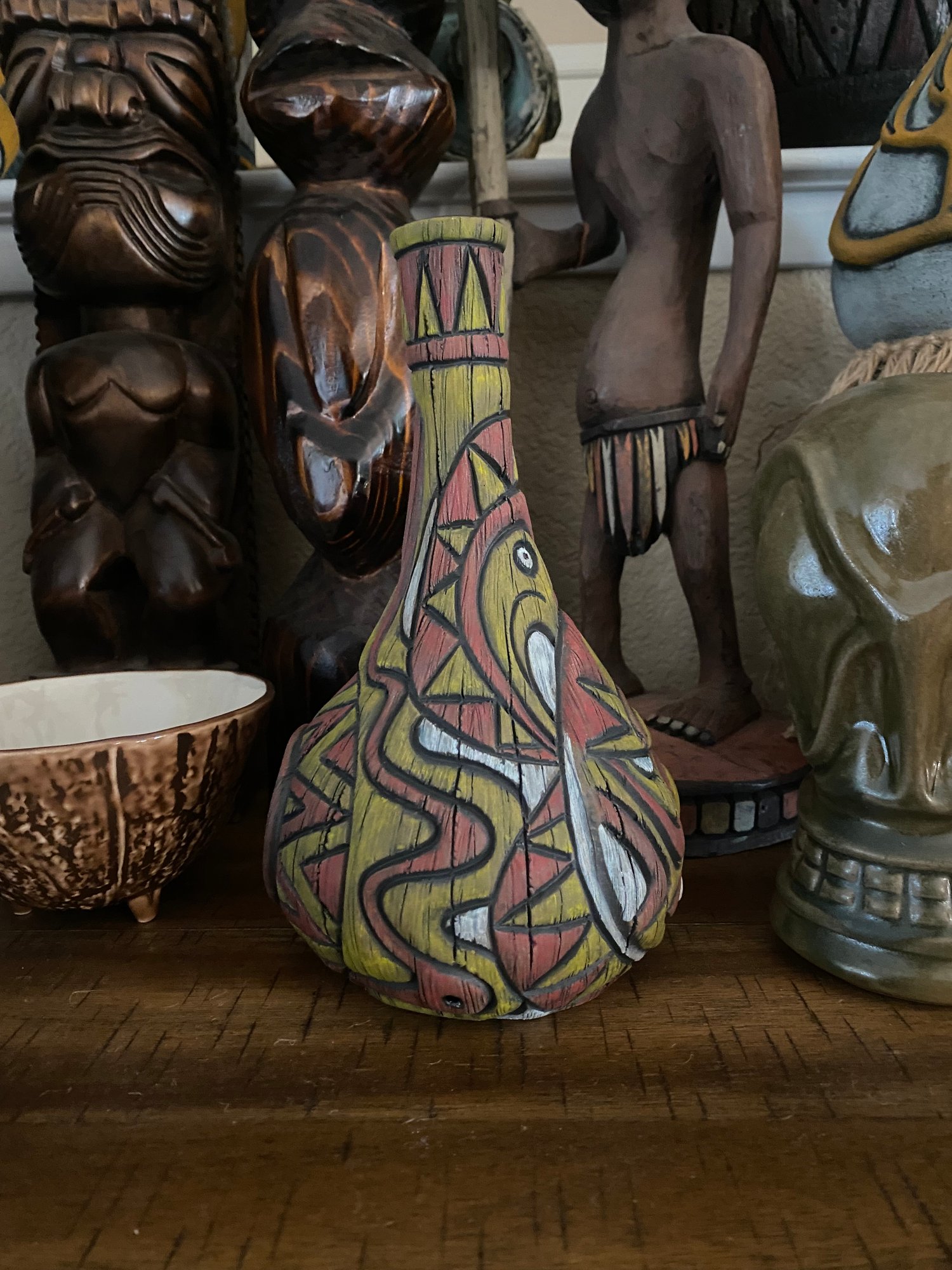 Image of  “Abelam Peace Maker” Pipe (d) -Red/Yellow/White - Must Be 21 to Purchase -US Shipping Included 