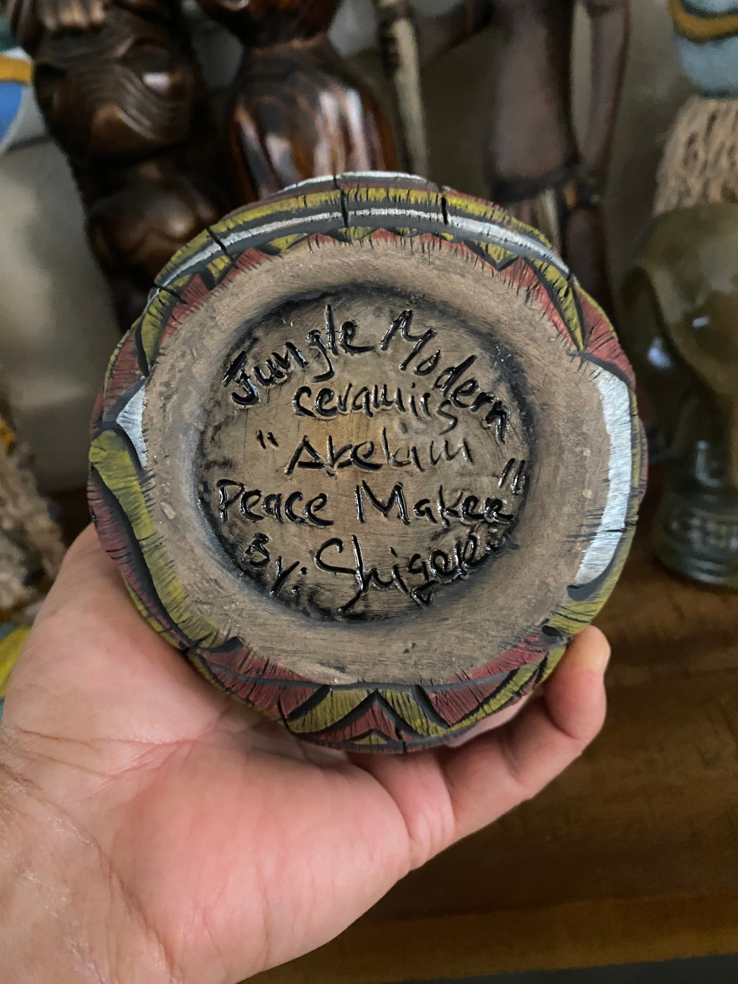 Image of  “Abelam Peace Maker” Pipe (d) -Red/Yellow/White - Must Be 21 to Purchase -US Shipping Included 