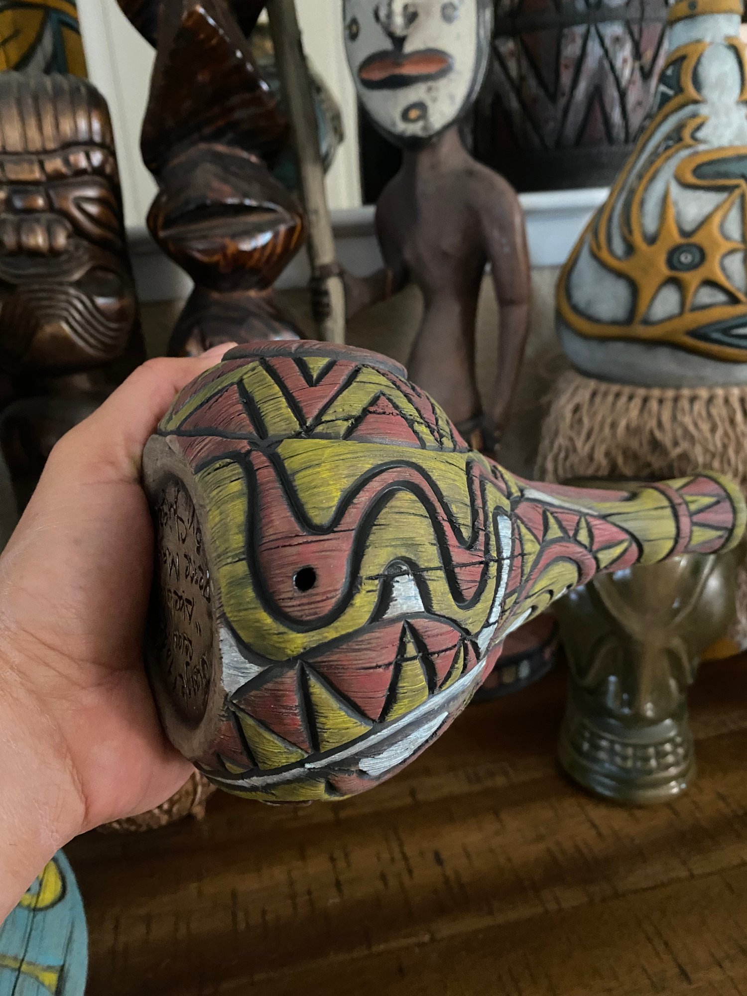 Image of  “Abelam Peace Maker” Pipe (d) -Red/Yellow/White - Must Be 21 to Purchase -US Shipping Included 