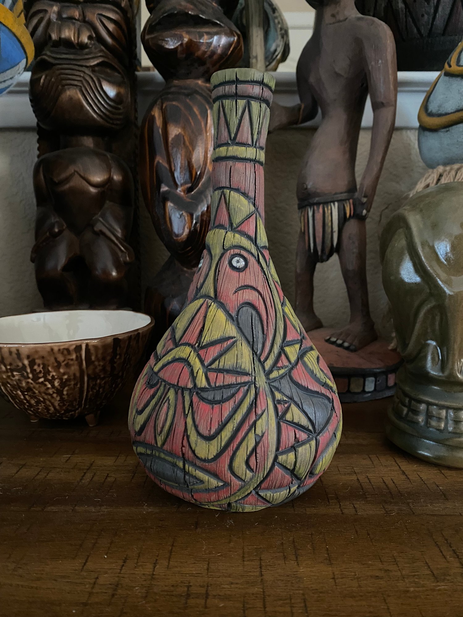 Image of “Abelam Peace Maker” Pipe (e) - Red/Yellow - Must Be 21 to Purchase - US Shipping Included 