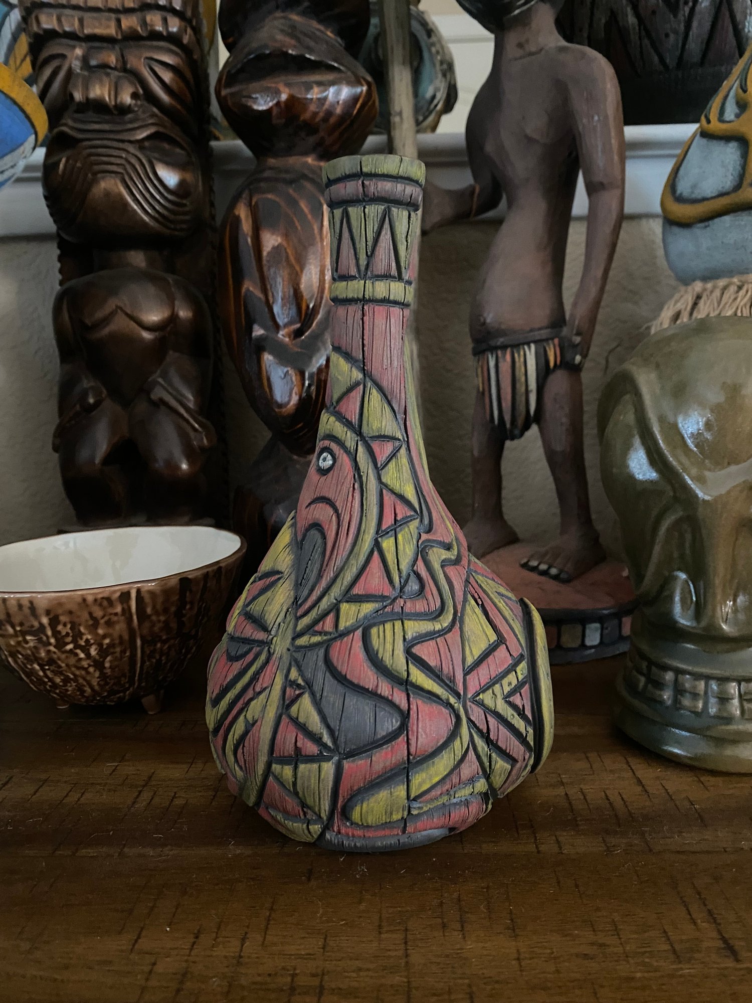 Image of “Abelam Peace Maker” Pipe (e) - Red/Yellow - Must Be 21 to Purchase - US Shipping Included 