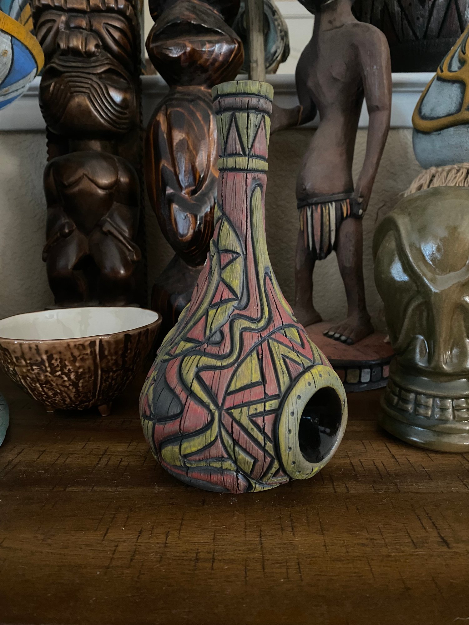 Image of “Abelam Peace Maker” Pipe (e) - Red/Yellow - Must Be 21 to Purchase - US Shipping Included 