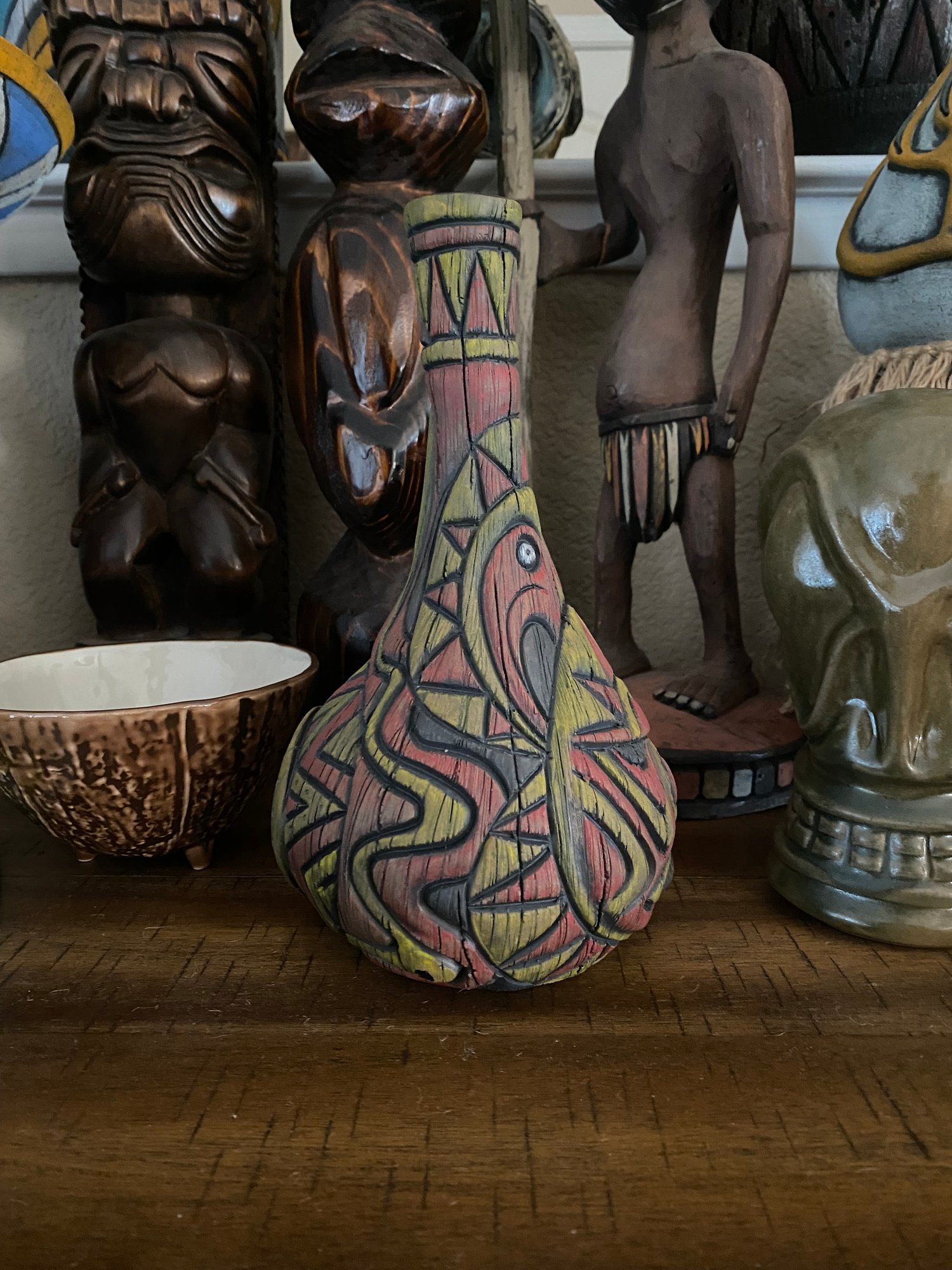 Image of “Abelam Peace Maker” Pipe (e) - Red/Yellow - Must Be 21 to Purchase - US Shipping Included 