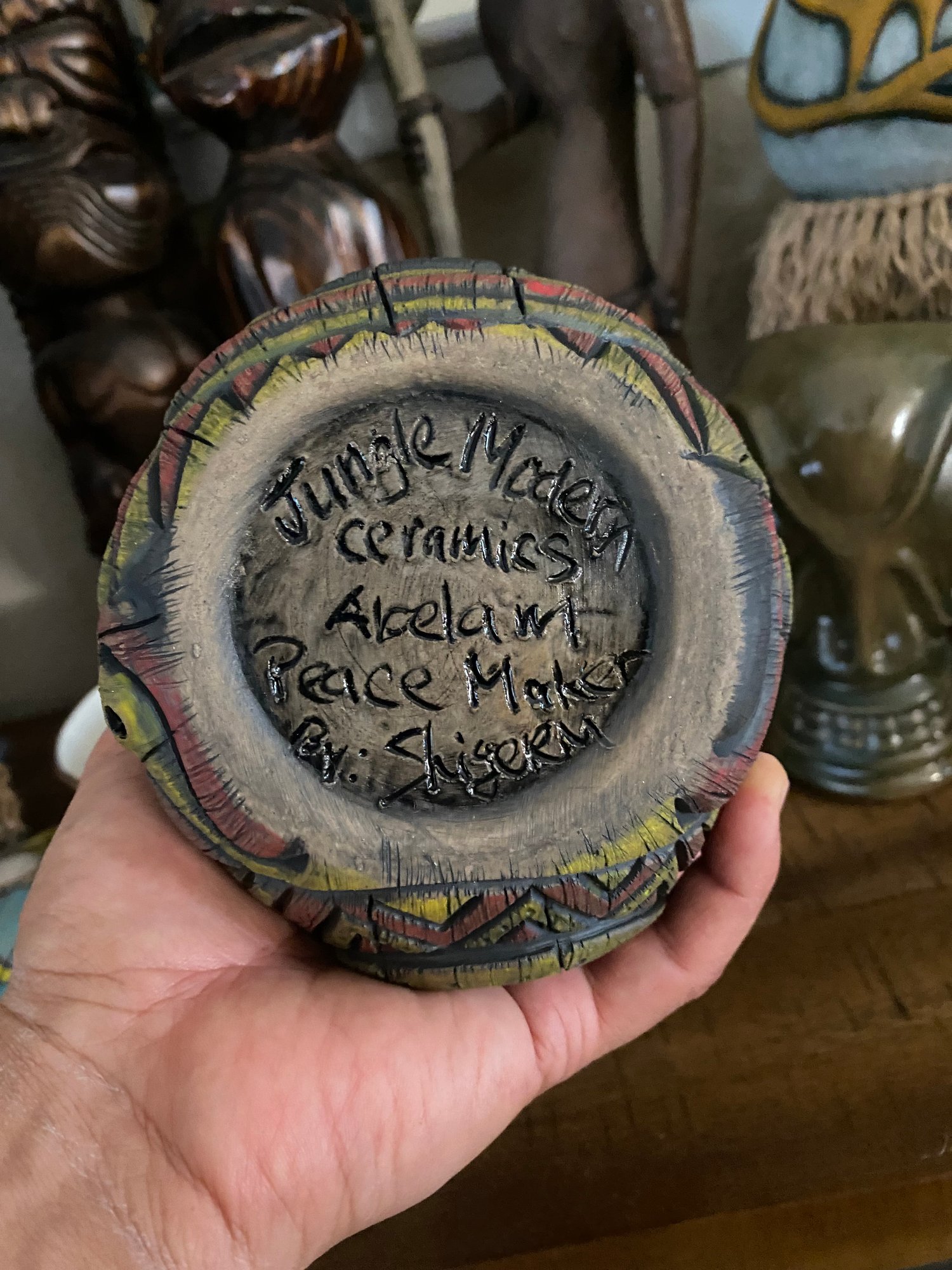 Image of “Abelam Peace Maker” Pipe (e) - Red/Yellow - Must Be 21 to Purchase - US Shipping Included 