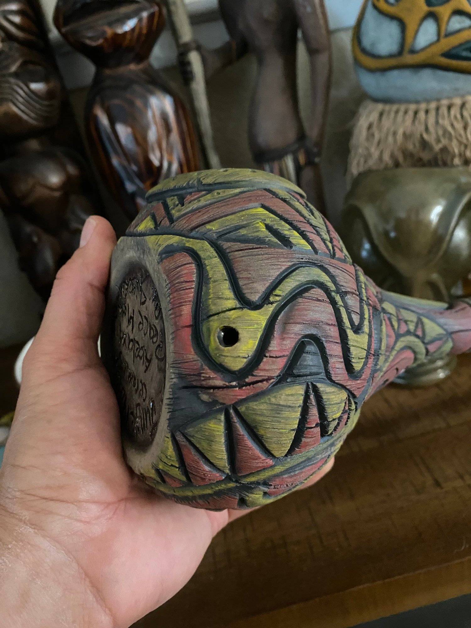 Image of “Abelam Peace Maker” Pipe (e) - Red/Yellow - Must Be 21 to Purchase - US Shipping Included 