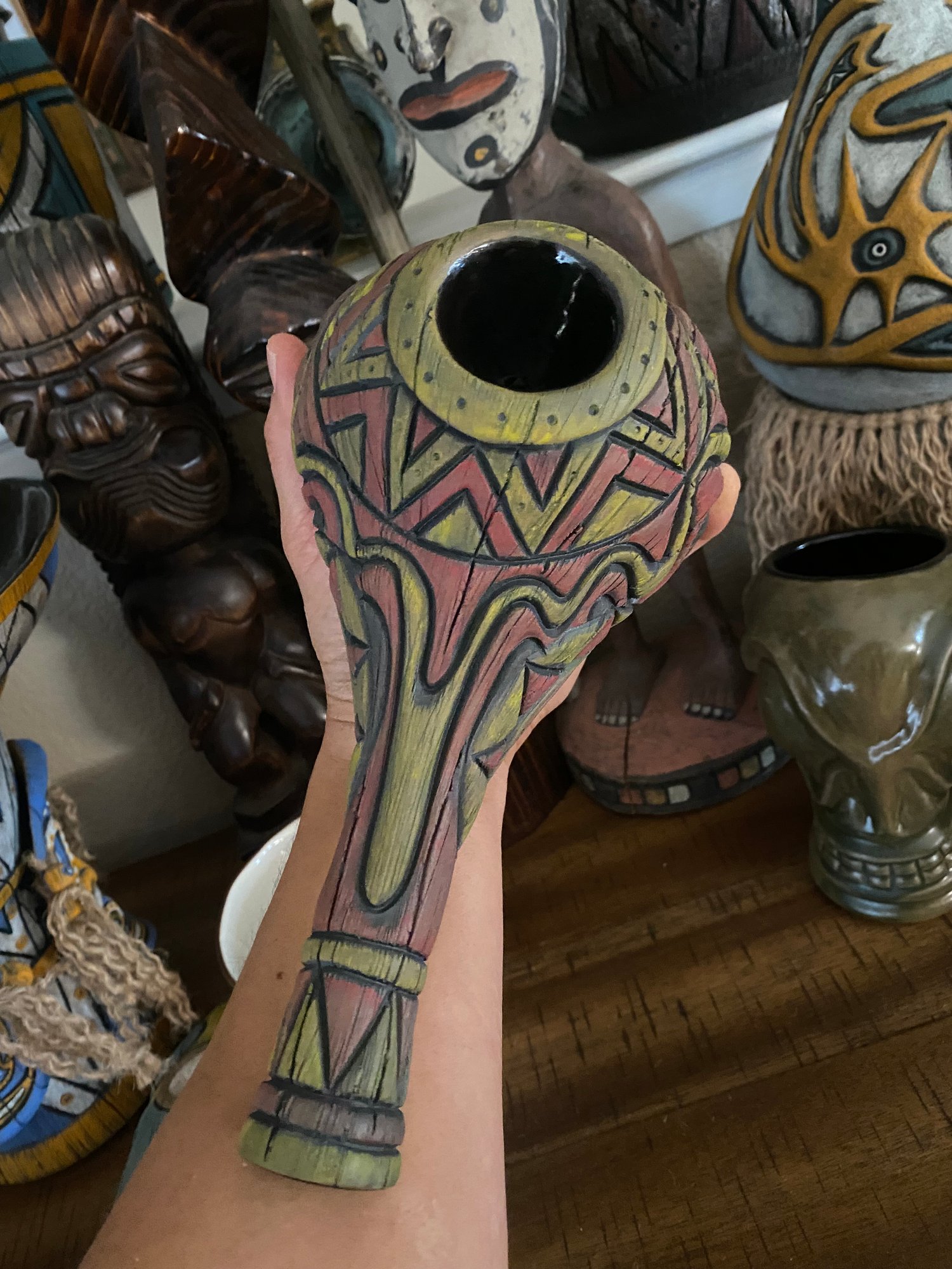 Image of “Abelam Peace Maker” Pipe (e) - Red/Yellow - Must Be 21 to Purchase - US Shipping Included 