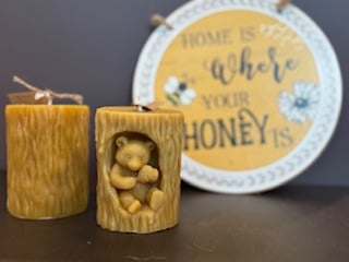 HONEYCOMB BEAR CANDLE * VELA DE OSO CON PENCA