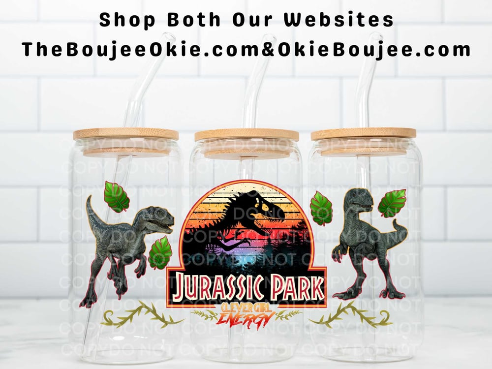 Image of Jurassic Park Clever Girl Energy Uv Dtf Wrap Double Sided  W0691
