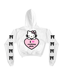 Image 2 of HELLO LOVER CROPPED HOODIE
