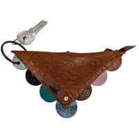 Image 2 of Leather Triangle Keychain - Triangle Meets Circle