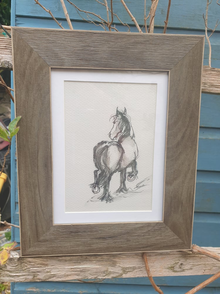 Image of Framed horse sketch