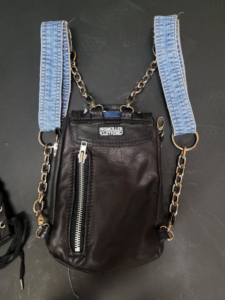 Image of DENIM AND LEATHER BAG