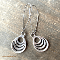 Image 1 of Layered Crescent Drop Earrings, Crescent Moon Layered Earrings, Boho Lunar Statement Jewelry