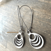 Image 2 of Layered Crescent Drop Earrings, Crescent Moon Layered Earrings, Boho Lunar Statement Jewelry