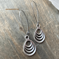 Image 7 of Layered Crescent Drop Earrings, Crescent Moon Layered Earrings, Boho Lunar Statement Jewelry