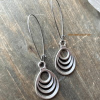 Image 5 of Layered Crescent Drop Earrings, Crescent Moon Layered Earrings, Boho Lunar Statement Jewelry