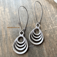 Image 6 of Layered Crescent Drop Earrings, Crescent Moon Layered Earrings, Boho Lunar Statement Jewelry