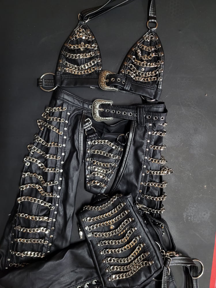 Image of CHAIN CHAPS AND BIKINI BOTTOMS