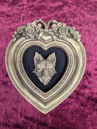 Image 1 of Heart Frame Wall Hanging Fox Head , Art