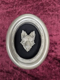 Image 3 of Copy of Oval Frame Wall Hanging Fox Head , Art