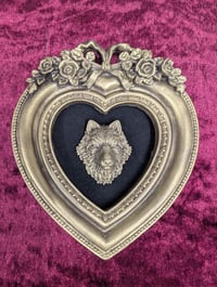Image 1 of  Heart Frame Wall Hanging Wolf Head , Art