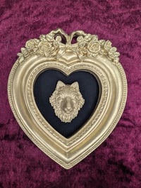Image 2 of  Heart Frame Wall Hanging Wolf Head , Art
