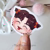Image 2 of Jin in pigtails chibi sticker