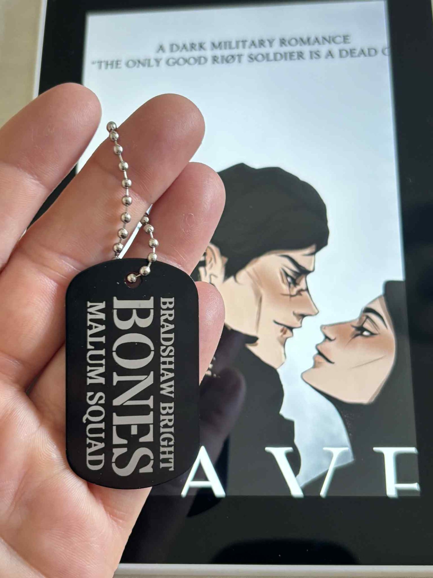 Image of Officially licensed Leave me behind SINGLE dog tag keychain