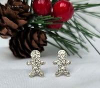 Image 2 of Gingerbread fine silver stud earrings