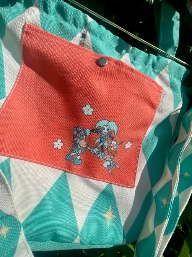 Botanical Clowns Long Strap Canvas Zip Bag