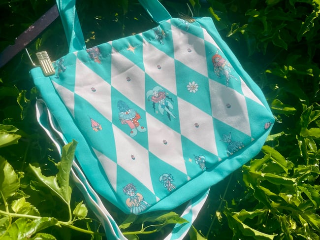 Botanical Clowns Long Strap Canvas Zip Bag