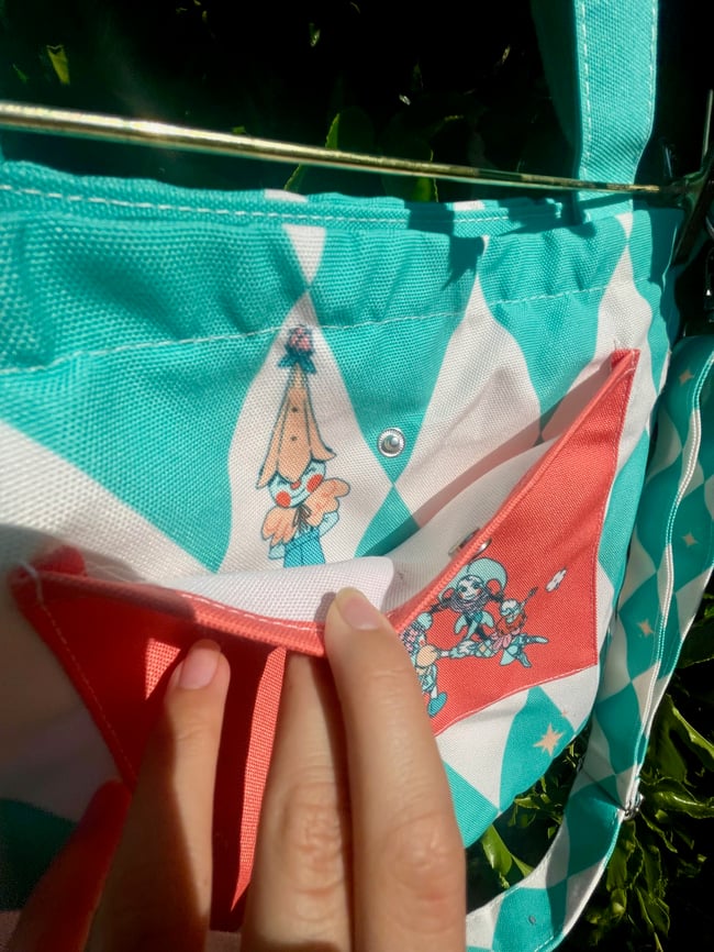 Botanical Clowns Long Strap Canvas Zip Bag