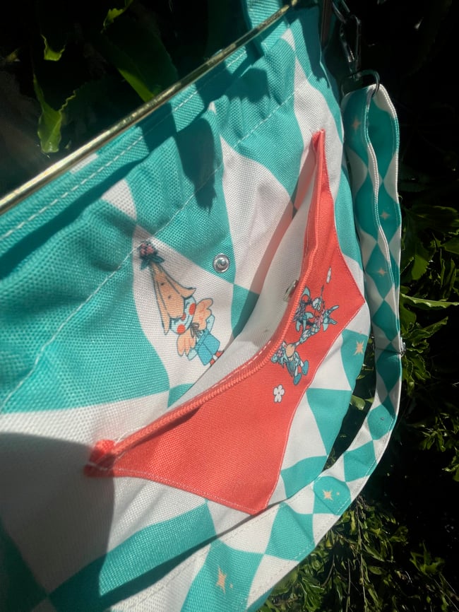 Botanical Clowns Long Strap Canvas Zip Bag