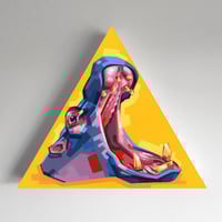 Image 1 of Triangle Hippo - Original Painting, 15" Triangle 