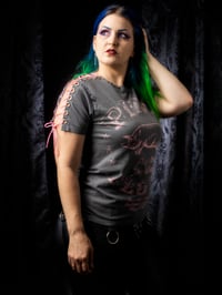 Image 5 of Small Pink Floyd Lace Up Tee