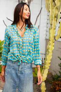 Image 3 of Boyfriend Shirt Turquoise Ash