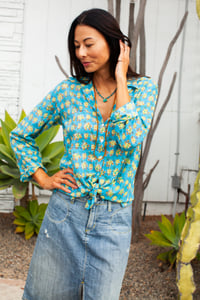 Image 4 of Boyfriend Shirt Turquoise Ash