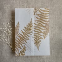 Image 8 of botanical fern leaves printed vellum wrap for 5x7 cards PACK of 10