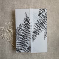 Image 5 of botanical fern leaves printed vellum wrap for 5x7 cards PACK of 10