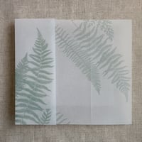 Image 3 of botanical fern leaves printed vellum wrap for 5x7 cards PACK of 10
