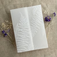 Image 13 of botanical fern leaves printed vellum wrap for 5x7 cards PACK of 10