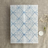 Image 2 of Festive ribbon bows lattice pattern printed vellum wrap for 5x7 cards PACK of 10