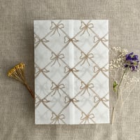 Image 6 of Festive ribbon bows lattice pattern printed vellum wrap for 5x7 cards PACK of 10