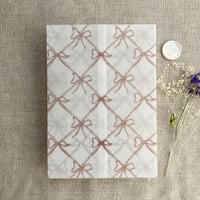 Image 8 of Festive ribbon bows lattice pattern printed vellum wrap for 5x7 cards PACK of 10
